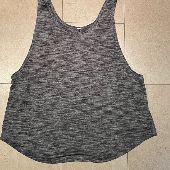 Lululemon Heathered Black Reflective Loose Fit Rush Hour Tank Top-Size 8 - Picture 1 of 8